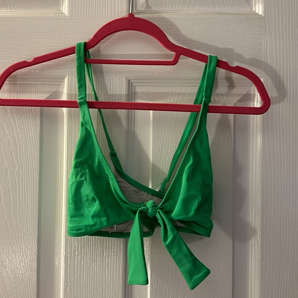 Solid & Striped Tie Front Bathing Suit Top - image 3